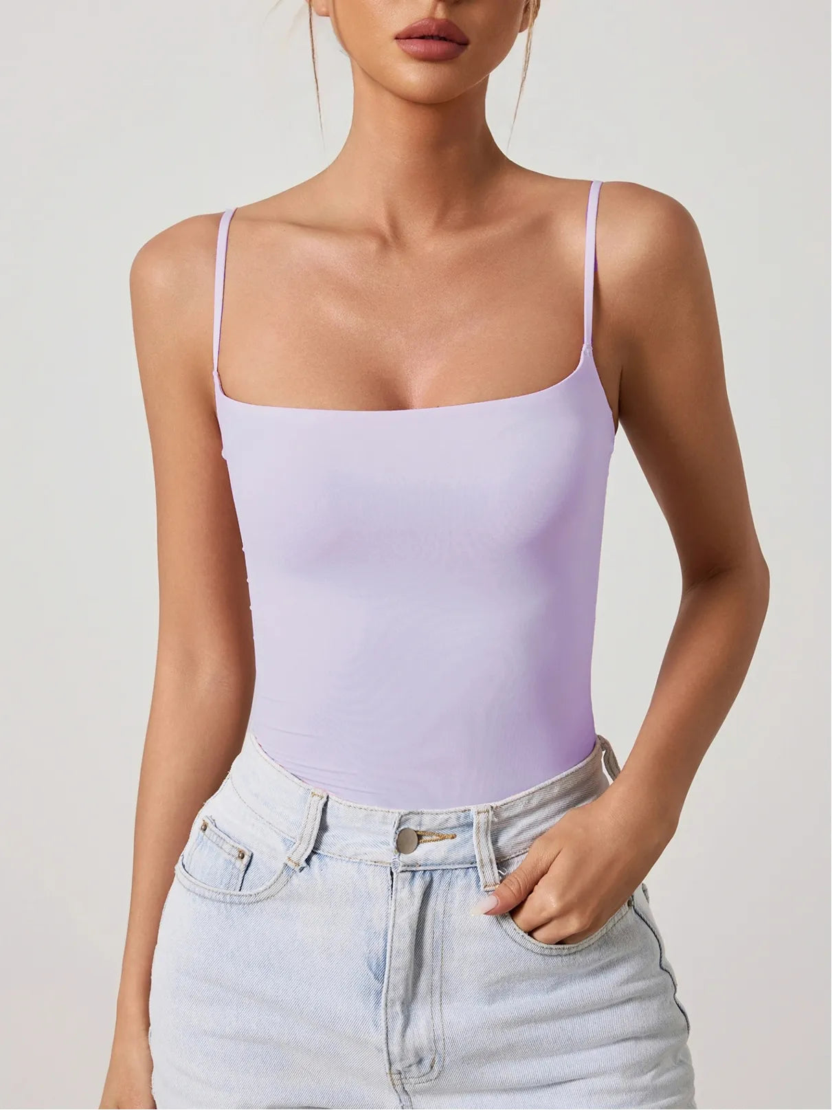 Fitness Thin Straps Tank Bodysuit for Women