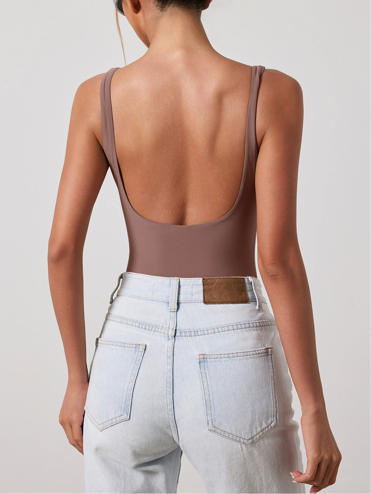 Fitness Backless Tank Bodysuit for Women