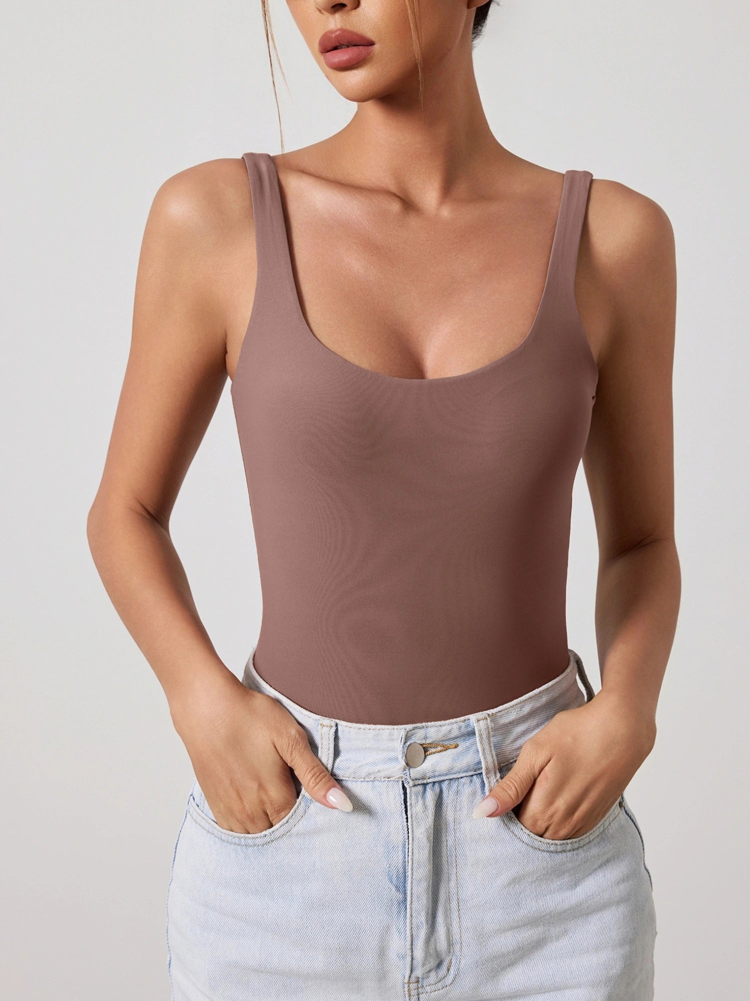 Fitness Backless Tank Bodysuit for Women