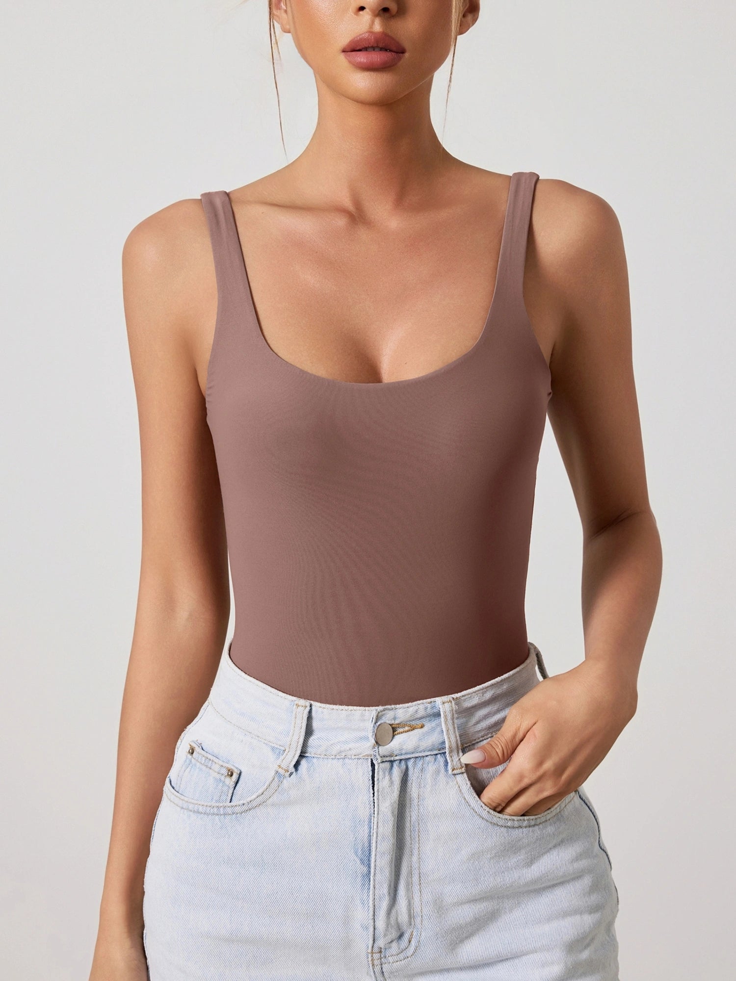 Fitness Backless Tank Bodysuit for Women