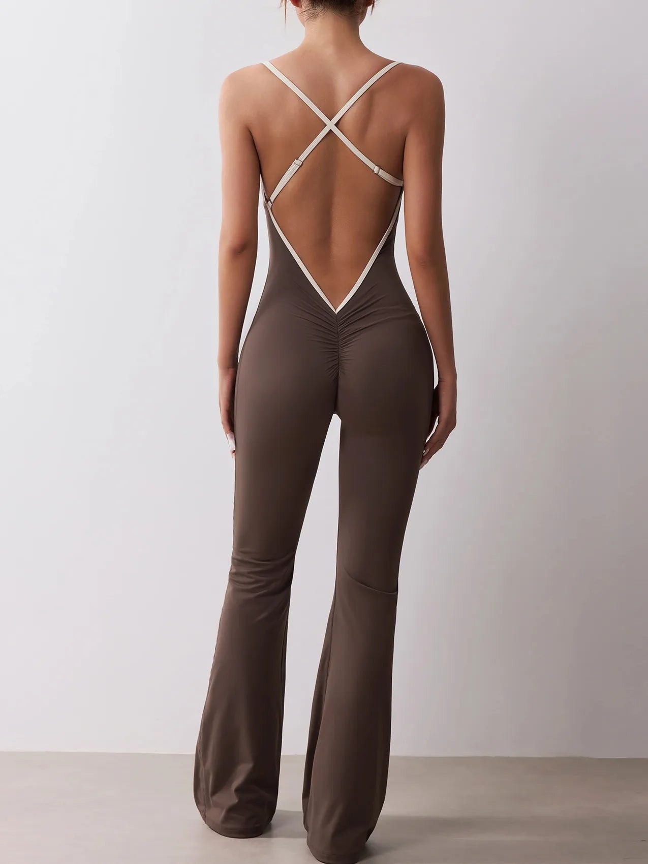 Fitness Crossed Back Tank Jumpsuit for Women