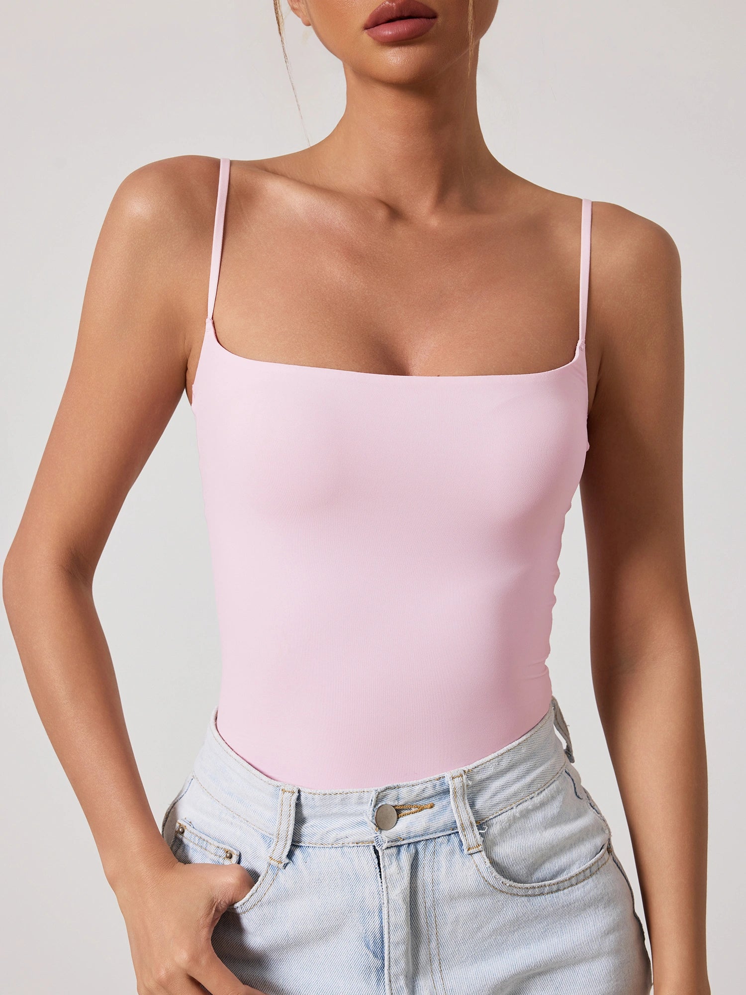 Fitness Thin Straps Tank Bodysuit for Women