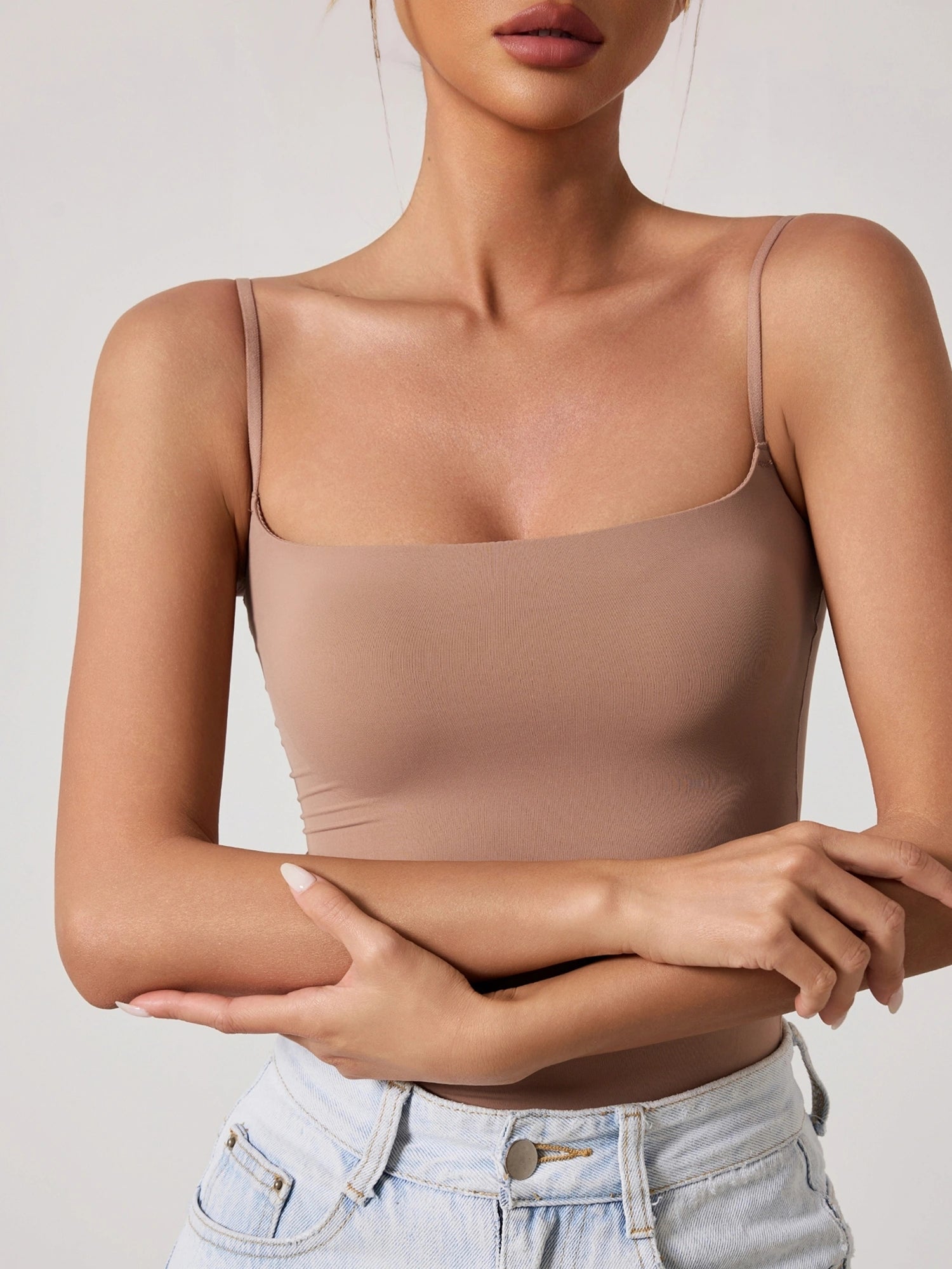 Fitness Thin Straps Tank Bodysuit for Women