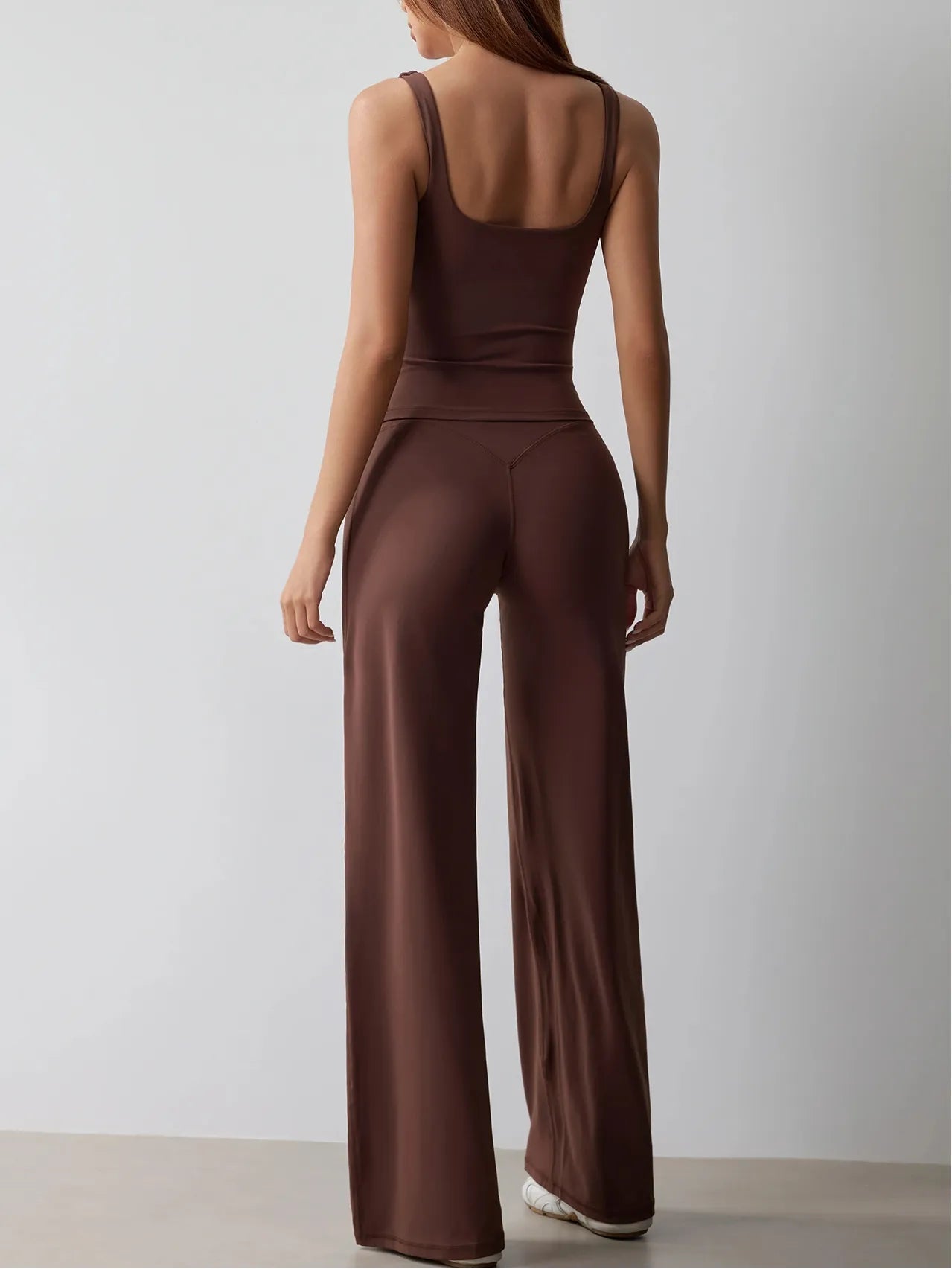 Fitness Tank and Wide-leg Pants Outfit Suit for Women