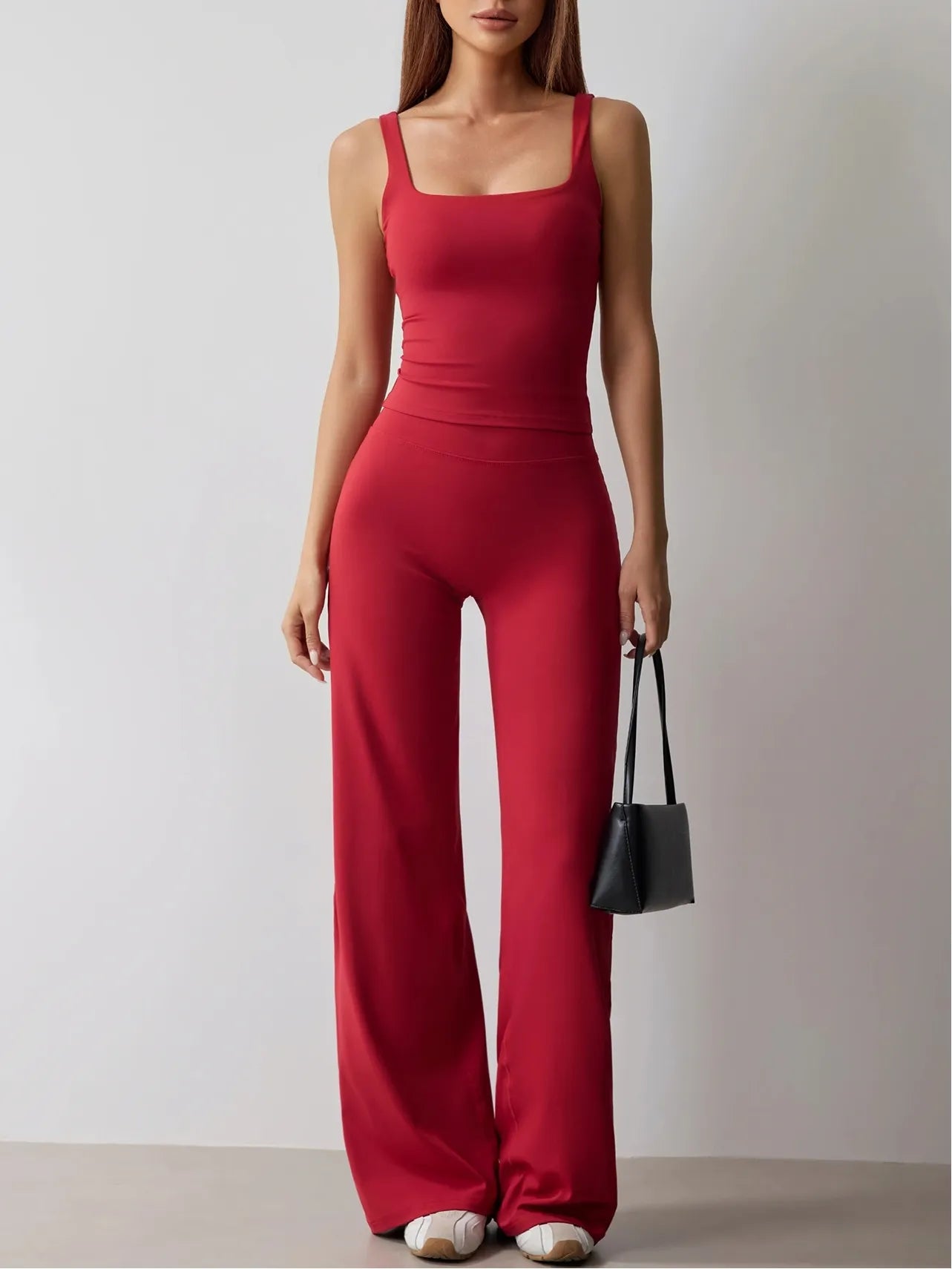 Fitness Tank and Wide-leg Pants Outfit Suit for Women