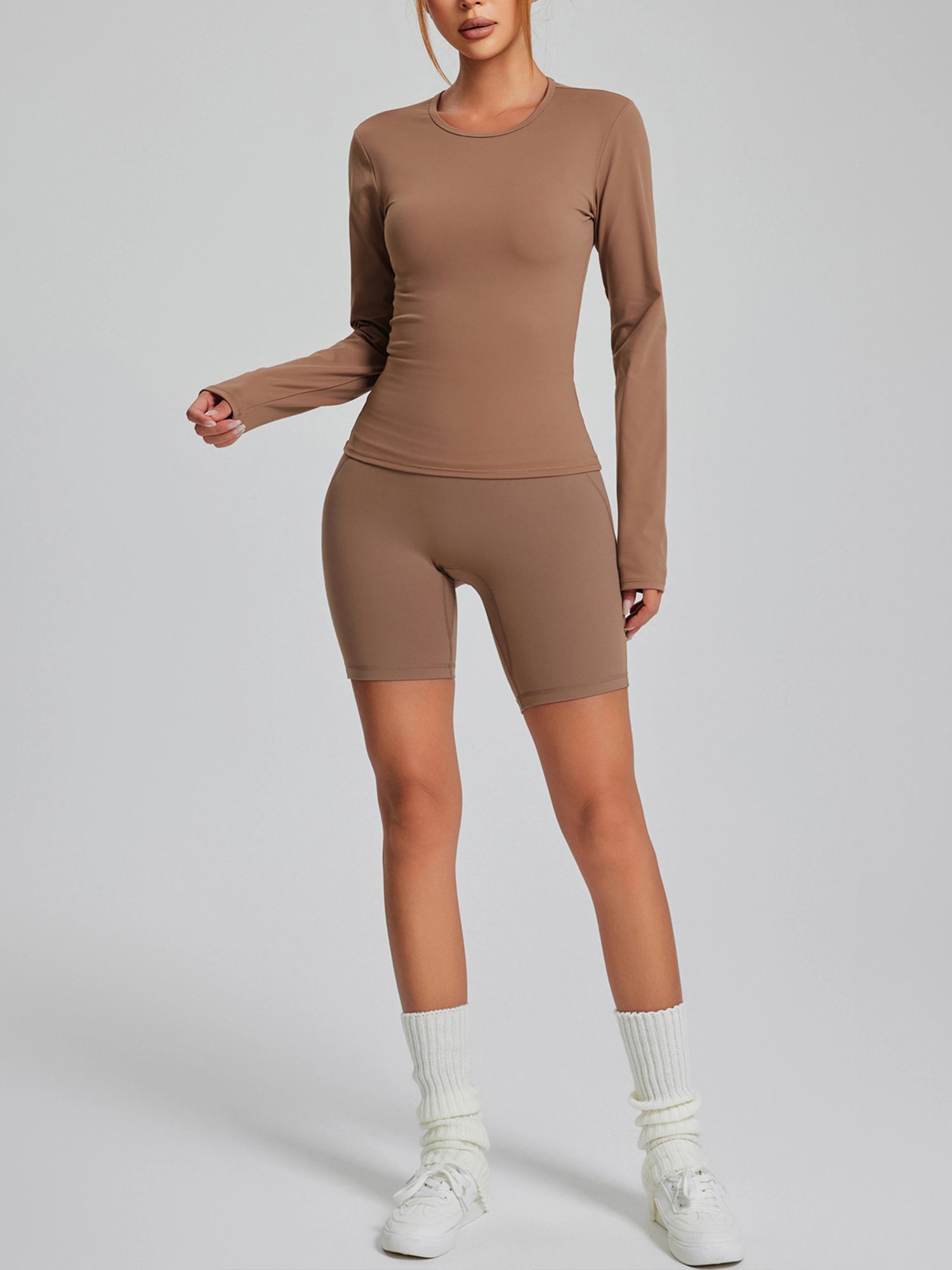 Fitness Double-sided Brushed Fabric T-Shirt for Women
