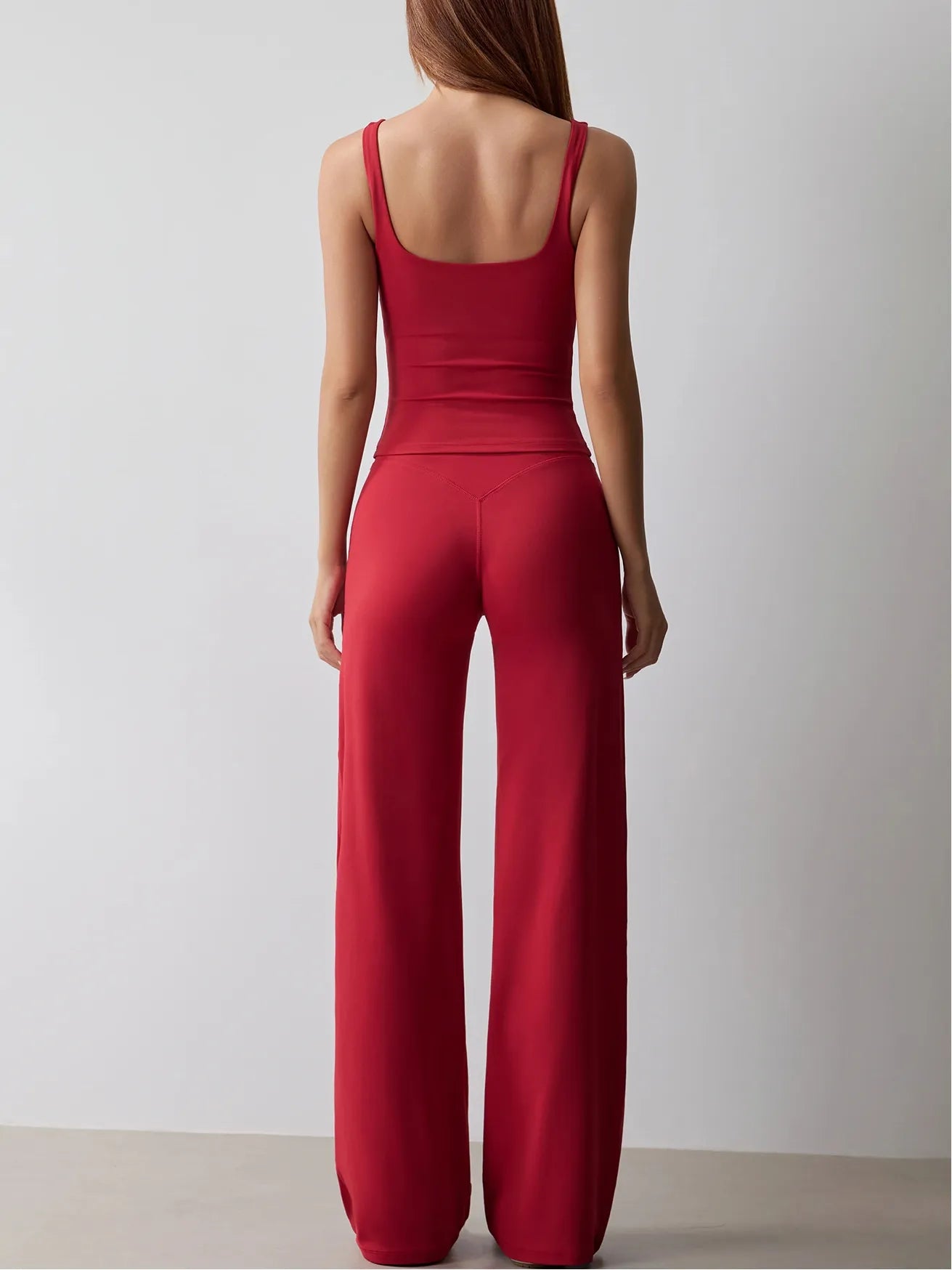 Fitness Tank and Wide-leg Pants Outfit Suit for Women