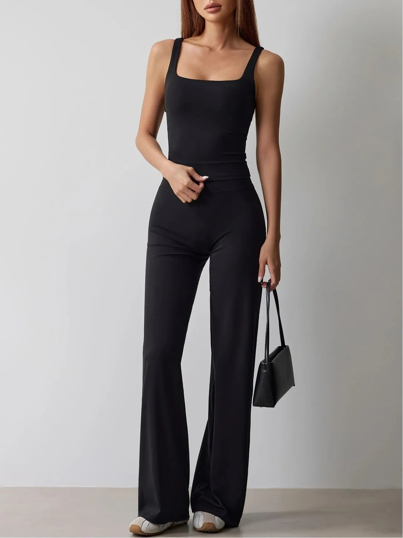 Fitness Tank and Wide-leg Pants Outfit Suit for Women