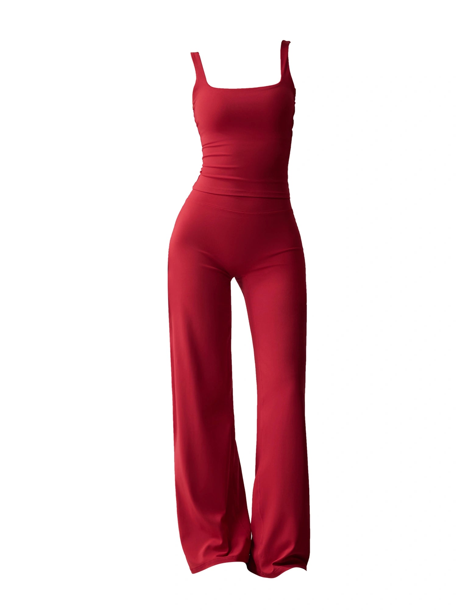 Fitness Tank and Wide-leg Pants Outfit Suit for Women
