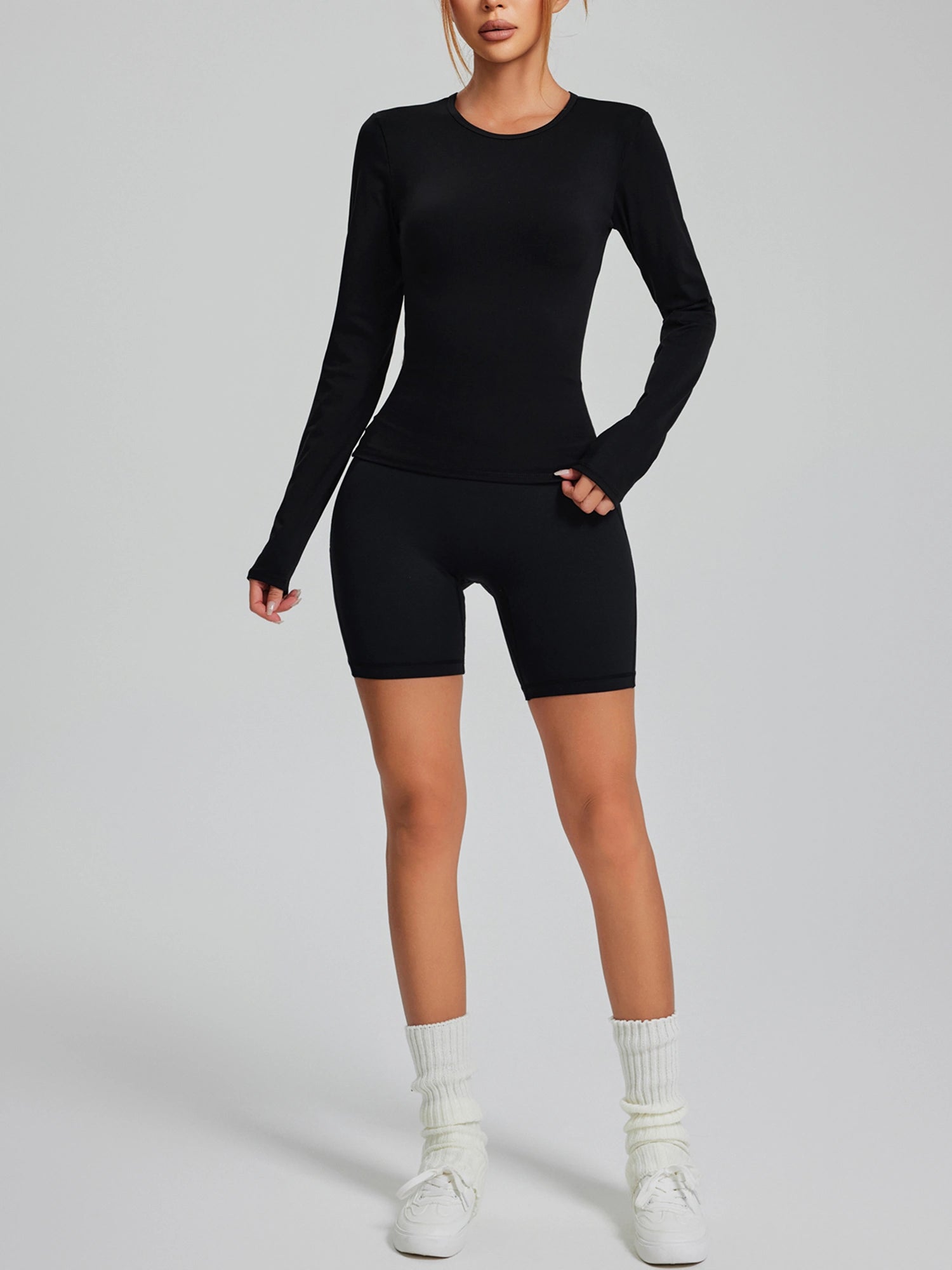 Fitness Double-sided Brushed Fabric T-Shirt for Women