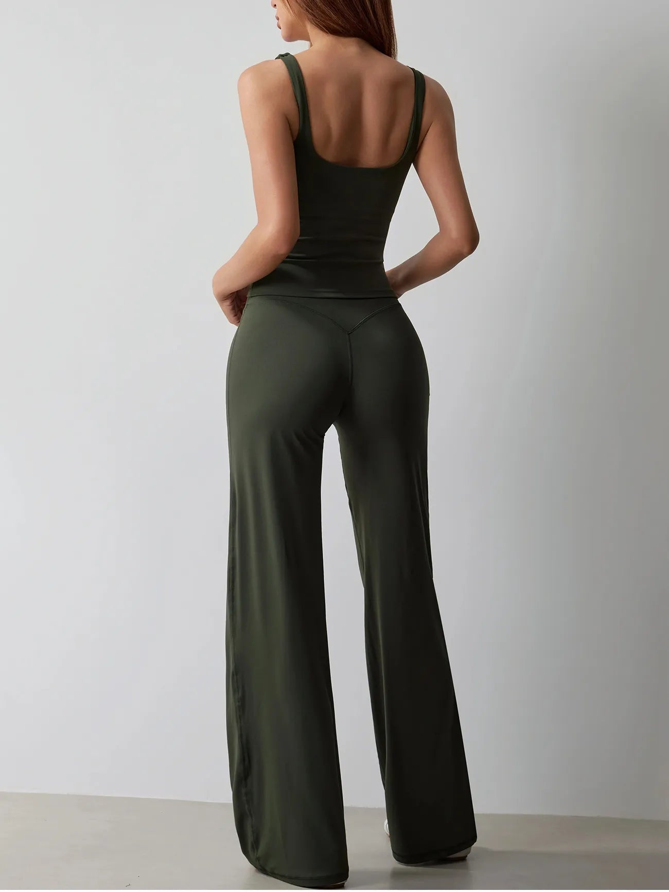 Fitness Tank and Wide-leg Pants Outfit Suit for Women
