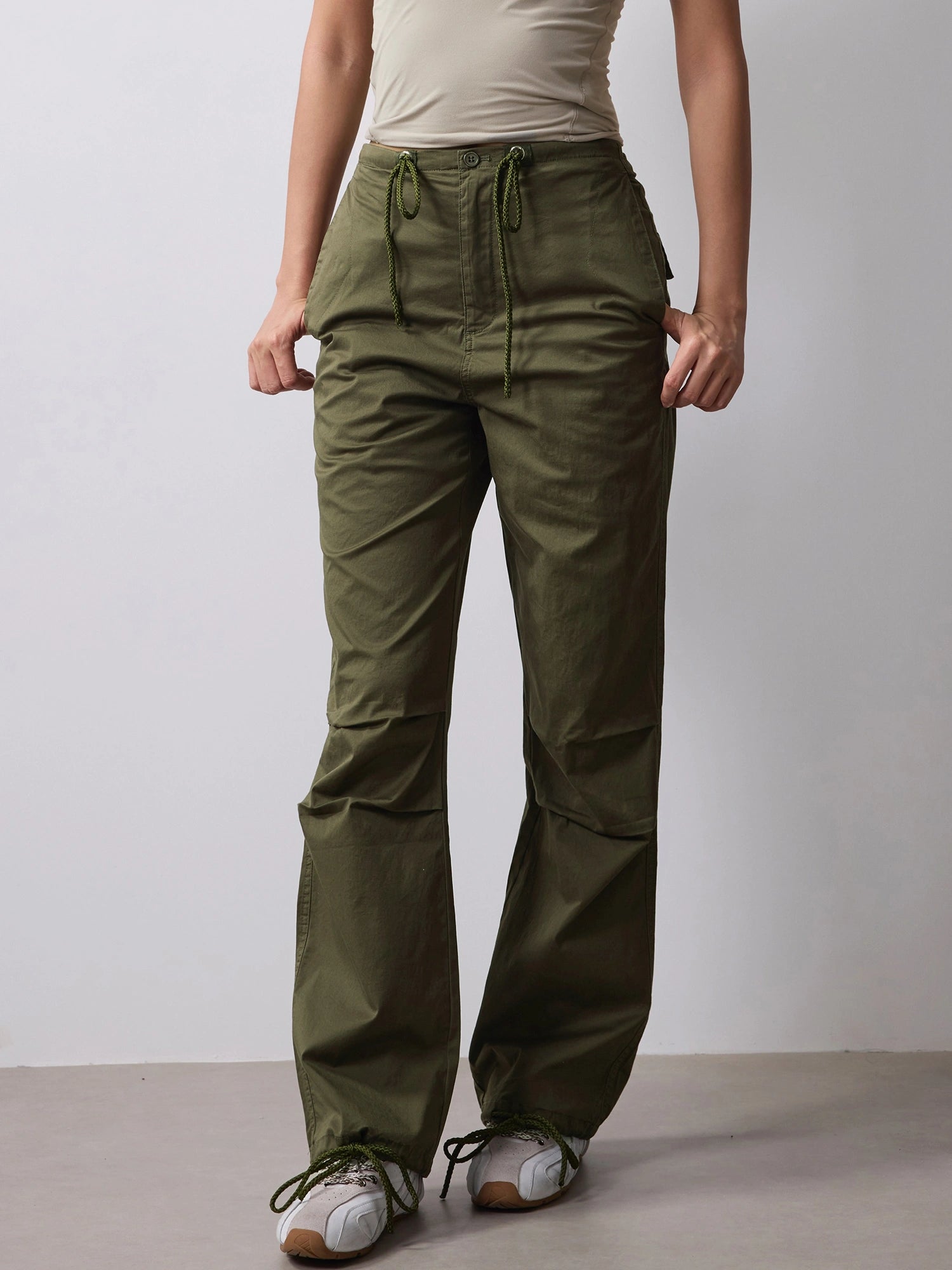 Cargo Pants for Women with Adjustable Drawstring