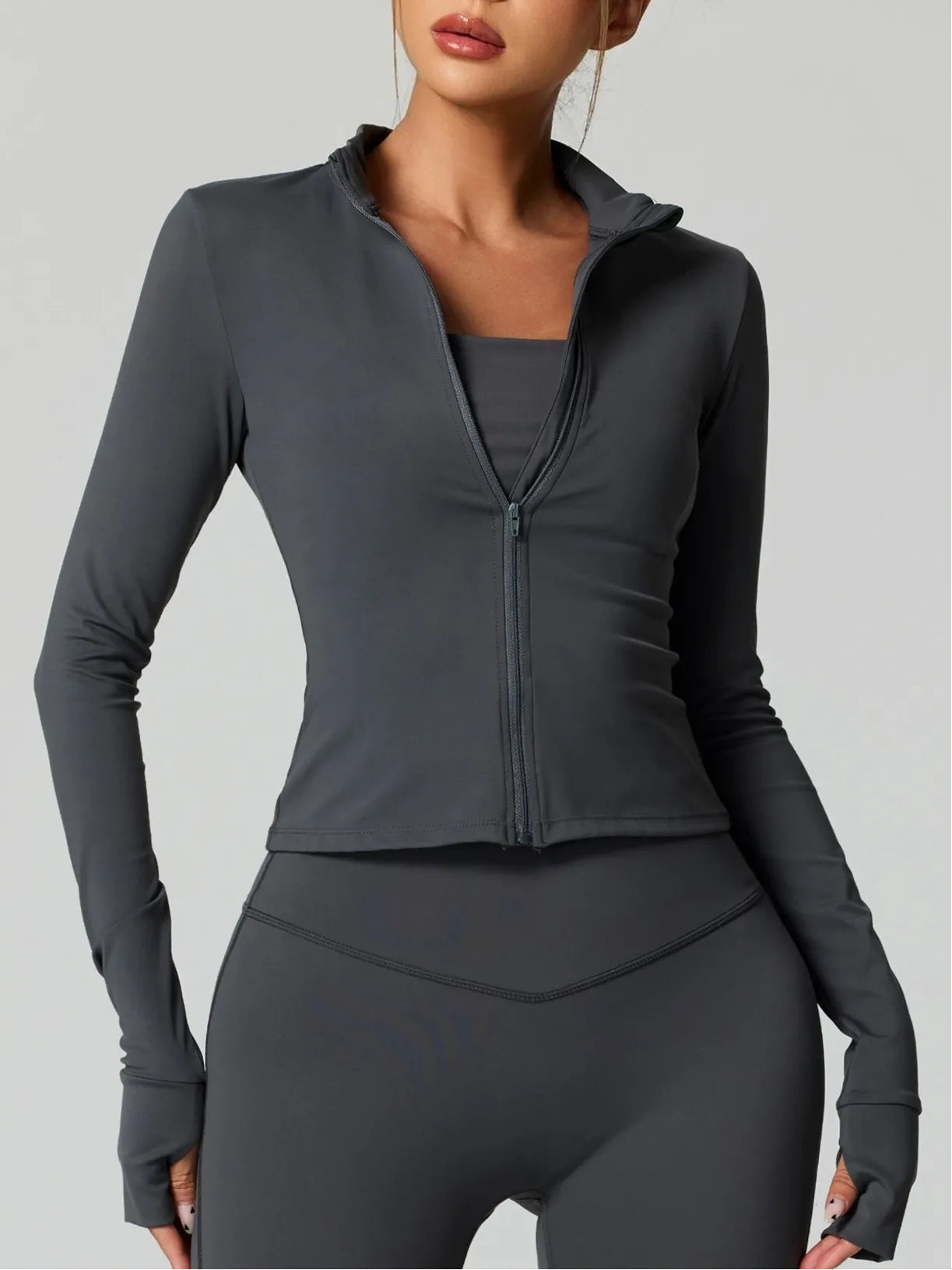 Fitness Classic Stand Collar Outfit Suit for Women