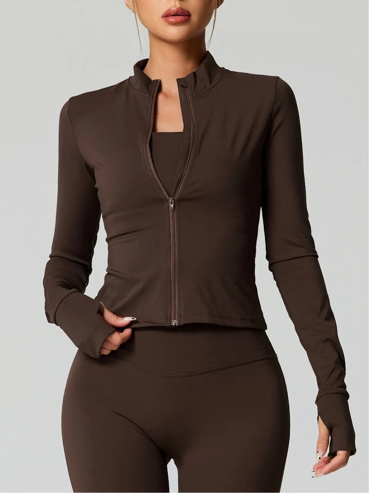 Fitness Classic Stand Collar Outfit Suit for Women